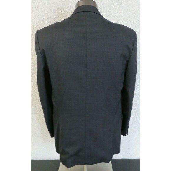 Mens Manzini Uomo 3 Button Suit Size 44R 33x29 Blue Check Super 120s Wool Italy - Picture 4 of 12